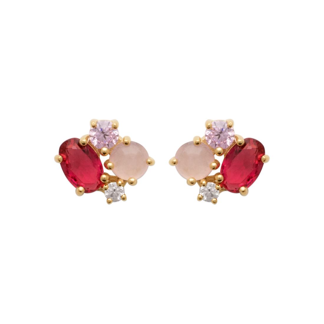 BOUCLE D'OREILLE PLAQUE OR ET OZ