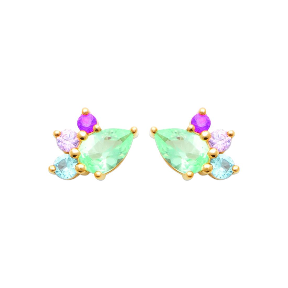 BOUCLE D'OREILLE PLAQUE OR ET OZ